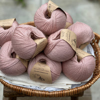 Pale pink yarn