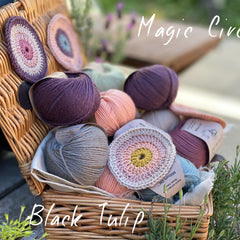 Magic Circles crocheted scarf by Jane Crowfoot: original palette yarn pack