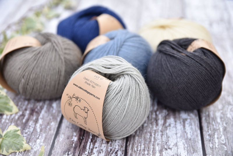 Six colours of Milburn in shades of cream, grey, blue and grey
