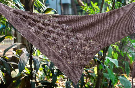 Snowy Evening by Jayalakshmi: knitted shawl add-on kit